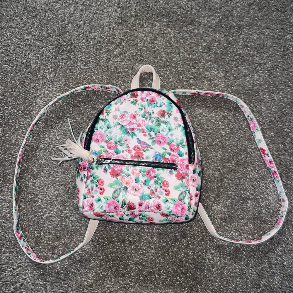 Candie's Floral Kids Backpack - Pink and White